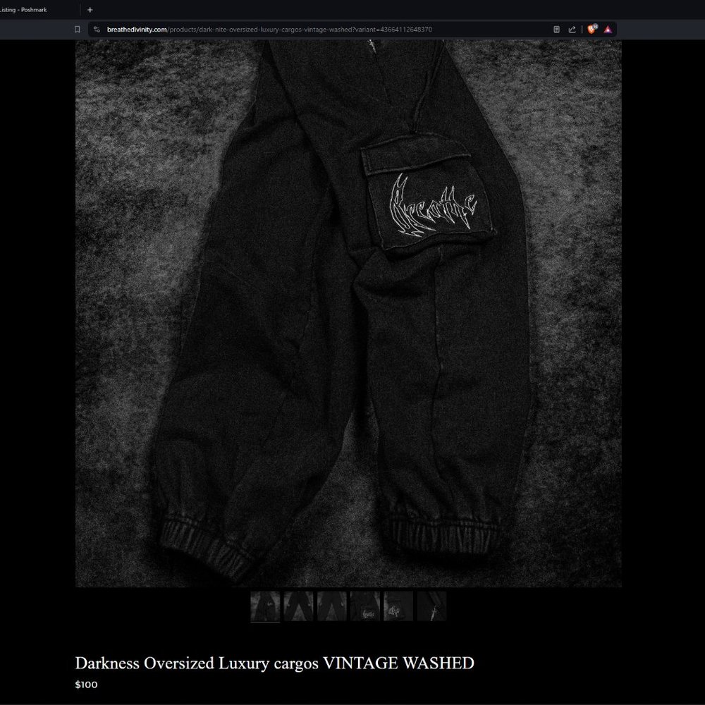 Darkness Oversized Luxury cargos VINTAGE WASHED
